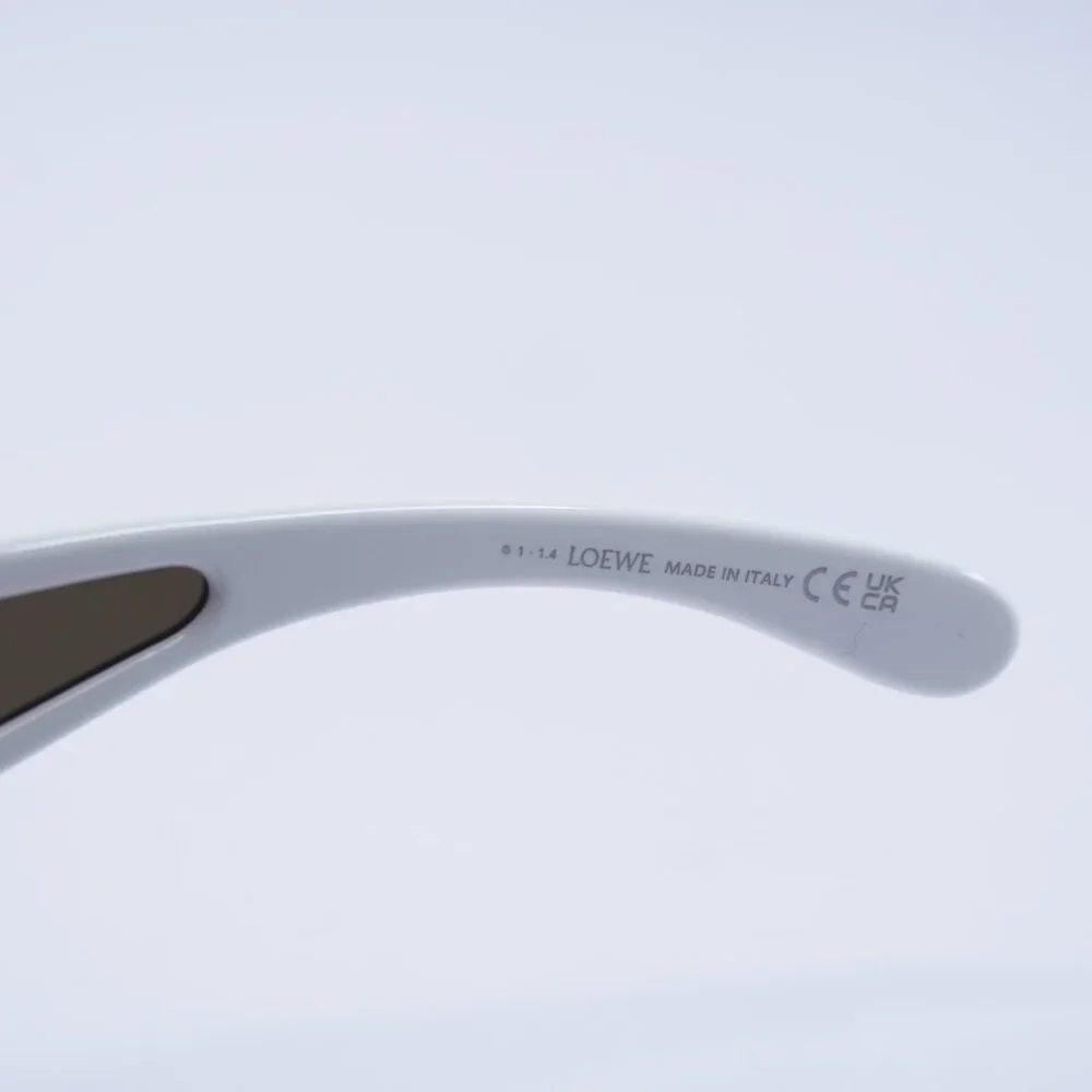 Loewe LW40131I 25G Sunglasses White Shield Frame, Brown Gold Mirror Lenses